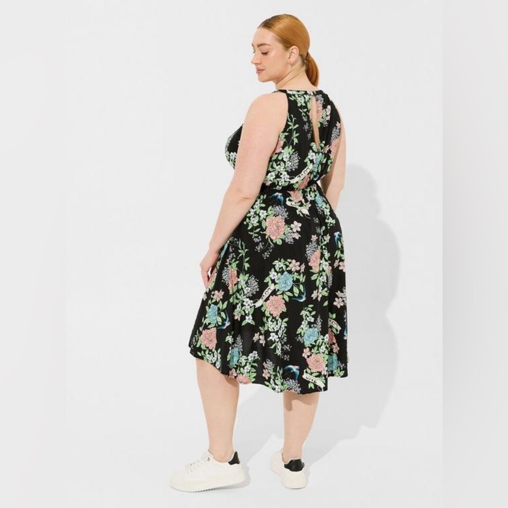 Torrid Floral Halter Neck High Low Dress | Size 2 - Picture 3 of 15